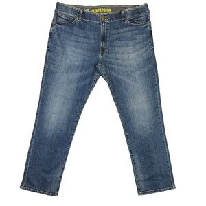 Lee Extreme Motion Jeans Mens 42x32 Straight Fit Dark Wash Faded Stretch Denim